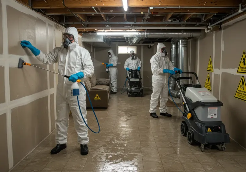 Basement Moisture Removal and Structural Drying process in Thorsby, AL